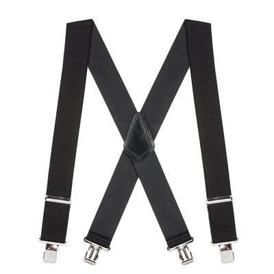 Suspender Store 2 Inch Wide Construction Clip Suspenders - BLACK 42" for 5'0" to 5'9" tall