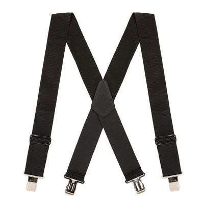 Suspender Store Heavy Duty Non-Stretch Work Suspenders - Gator Clip - 42" for 5'0" to 5'9" tall - Black