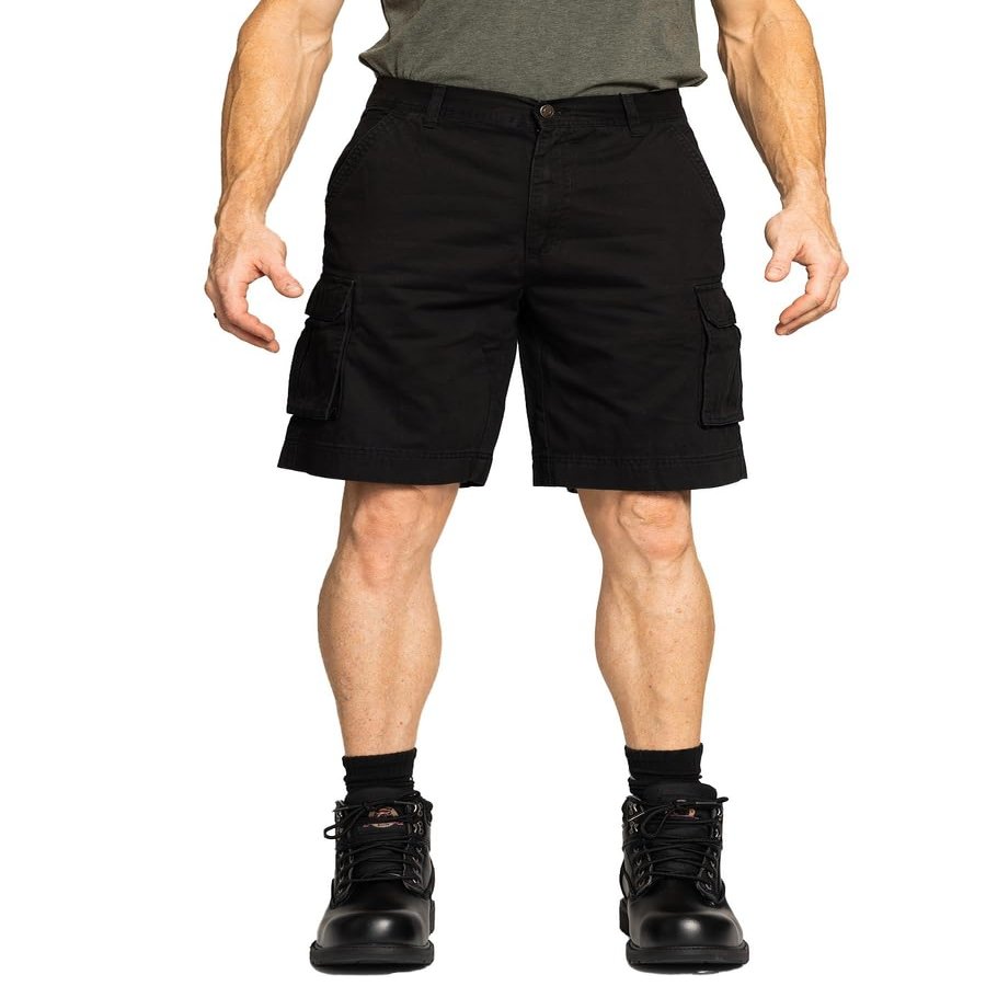 FULL BLUE Cargo Twill Shorts, Regular Fit, Black, Size 56