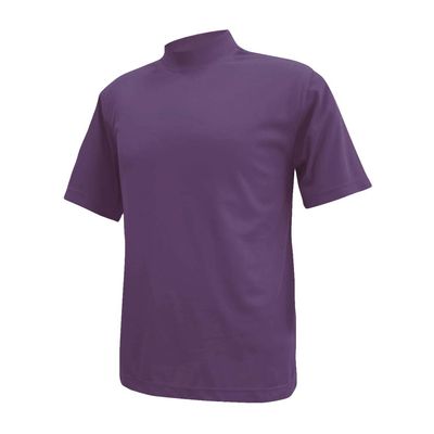 Monterey Club Men's Solid Texture Mock Shirt #3294 (Grape Soda, Large)