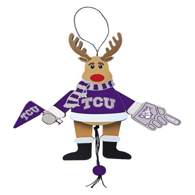 NCAA TCU Horned Frogs Wooden Cheer Ornament