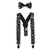Baby Suspenders and Bow Tie Set (Elastic Adjustable-Fits Baby to Toddler) (Musical Notes) view 1