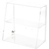 Plymor Clear Acrylic Locking Display Case with Slanted Front and Sliding Back, 1 Flat Shelf, 13.75" H x 14" W x 7.75" D view 1