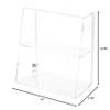 Plymor Clear Acrylic Locking Display Case with Slanted Front and Sliding Back, 1 Flat Shelf, 13.75" H x 14" W x 7.75" D view 2