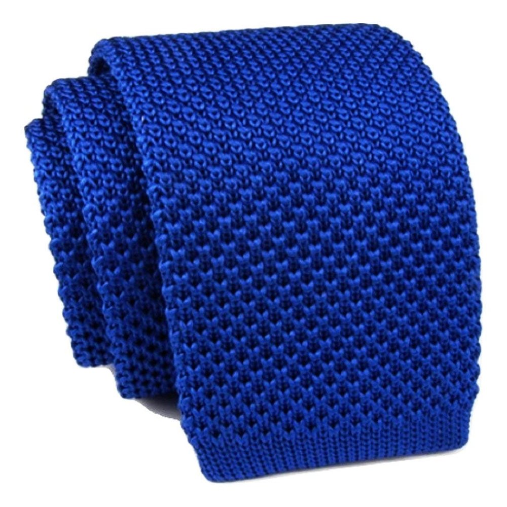 L&C Men's Fashion Tie Knit Knitted Tie Slim Skinny Woven UK Seller (Royal blue)
