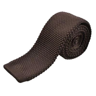 L&C Men's Fashion Tie Knit Knitted Tie Slim Skinny Woven UK Seller (Brown)