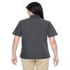 Harriton Ladies' Advantage Snap Closure Short-Sleeve Shirt M Dark Charcoal view 3