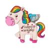 Rainbow Bday Pony Balloon 45" view 1