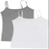 2 Pack Active Basic Women's Cami Tank Top Large H Gray, White view 1
