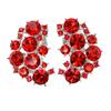 Faship Clip On Earrings Stunning Red Rhinestone Crystal - Red view 1