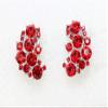 Faship Clip On Earrings Stunning Red Rhinestone Crystal - Red view 3