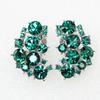 Faship Clip On Earrings Stunning Green Rhinestone Crystal - Green/Silvertone view 4