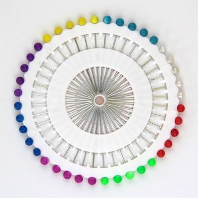 Craft Pin Wheel - 40 Pins - Ball Shaped Pin Heads. Sewing/Quilting Pins