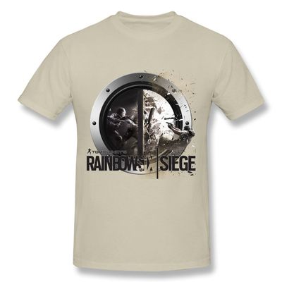 QMY Men's Cool Rainbow Six Siege T-shirts Size S Natural