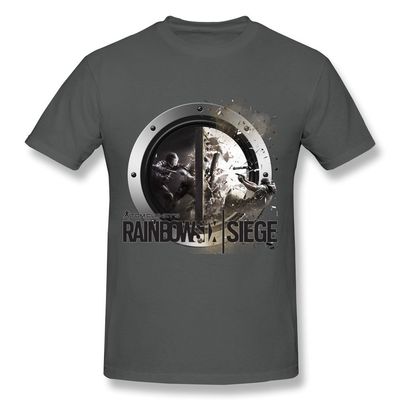 QMY Men's Funny Rainbow Six Siege T-shirts Size XXL DeepHeather