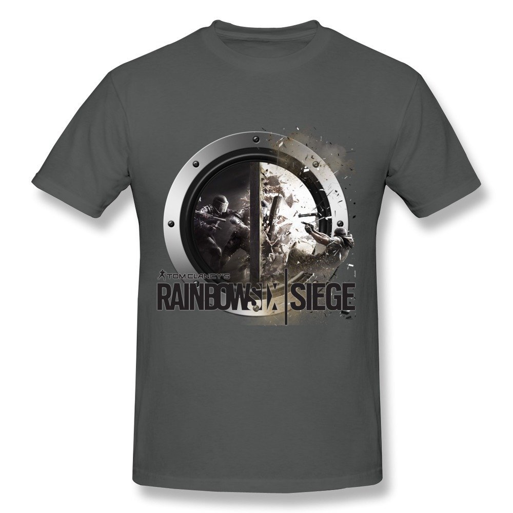 QMY Men's Funny Rainbow Six Siege T-shirts Size XXL DeepHeather