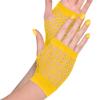 Stylish Yellow Short Fishnet Gloves (2 Pcs) - One Size Fits Most - Trendy, Comfortable, & Versatile Accessory view 1