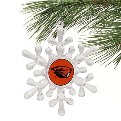 Boelter Brands NCAA Oregon State Beavers Traditional Snowflake Acrylic Hanging Ornament, 4.5" in Diameter, Christmas