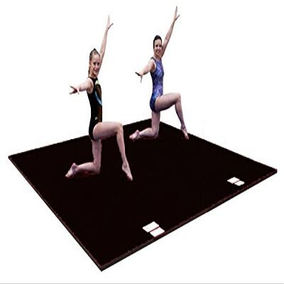 Dollamur 10'x10'x1 3/8" Tumbling Mat, Blue, Carpeted Mat for Cheerleading and Gymnastics, FLEXI-Connect