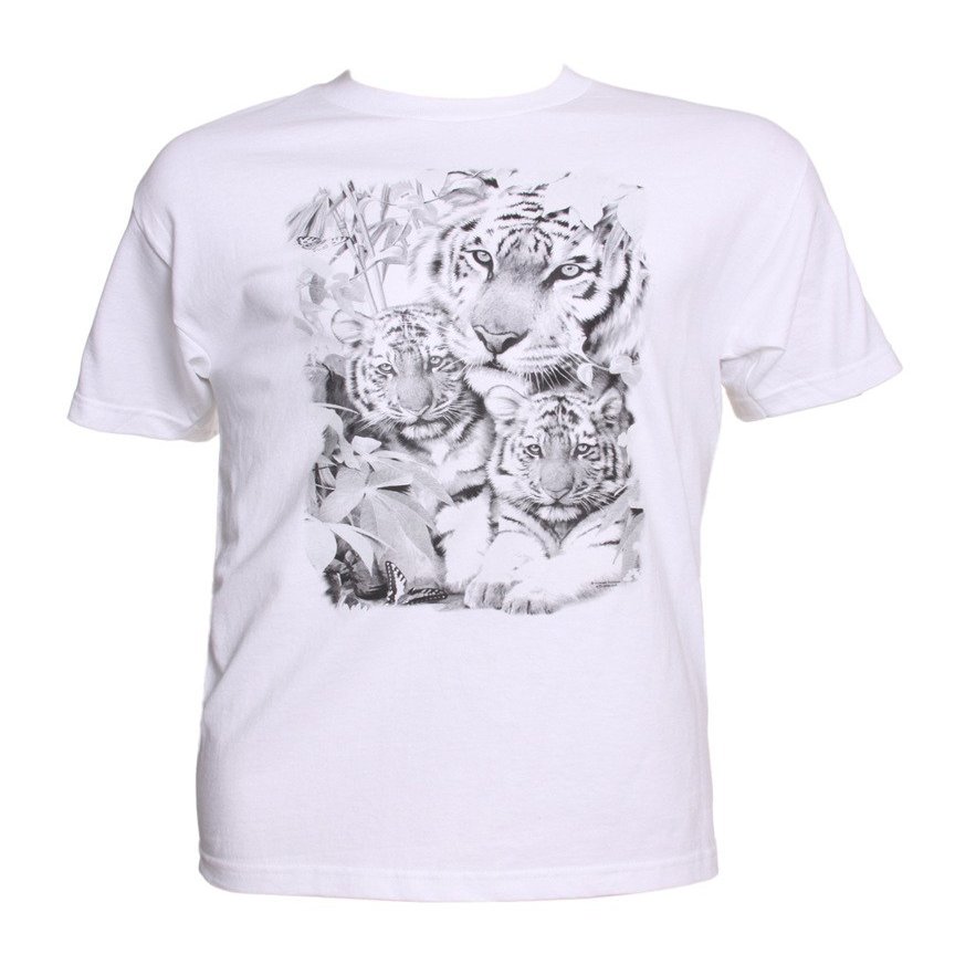Men's Color Changing Tiger Family T-Shirt - 2X-Large White