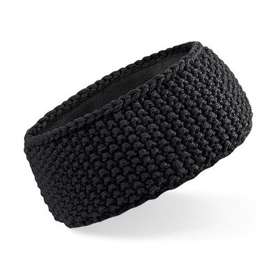 Beechfield Womens/Ladies Slopeside Winter Waffle Headband (One Size) (Black)