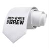 TOOLOUD Red White and Brew Printed White Neck Tie view 1