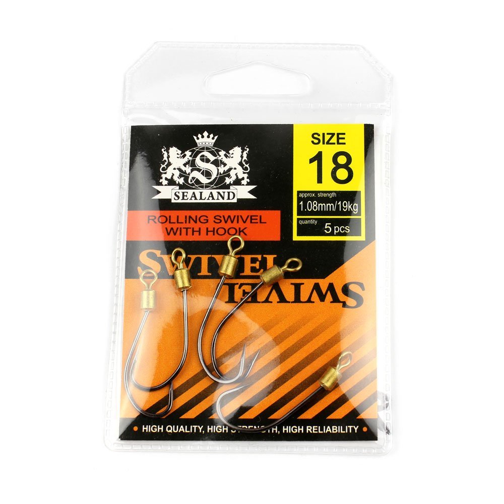 30x Fishing Swivel FY014-18 Rolling with Hook 18# Tackle Fly Coast Lock Snaps Solid Coastlock Sea Lures