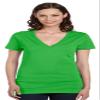 Bella Canvas Jersey Short-Sleeve Deep V-Neck T-Shirt (B6035) Neon Green, 2XL view 1