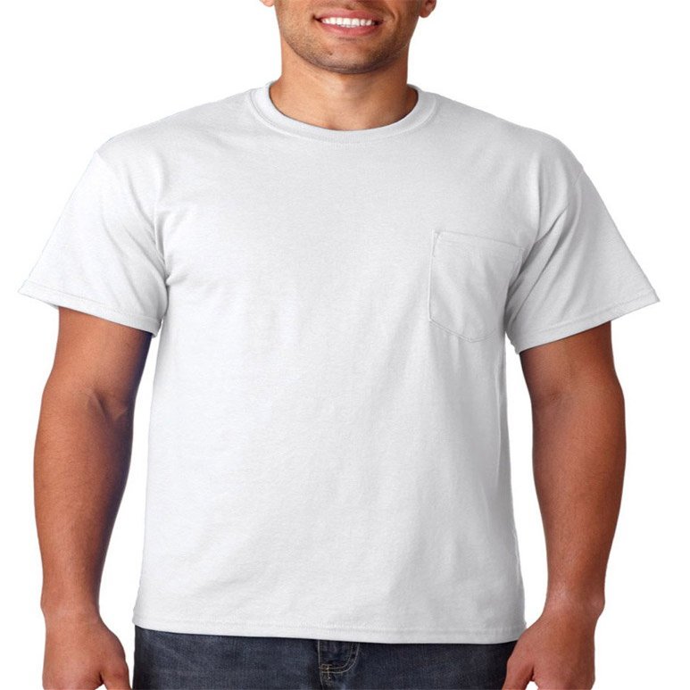 5.6 oz. 50/50 Pocket T-Shirt (G830) White, S