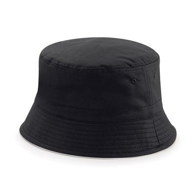 Beechfield Unisex Classic Reversible Bucket Hat (SM) (Black/ Ligh]t Grey)