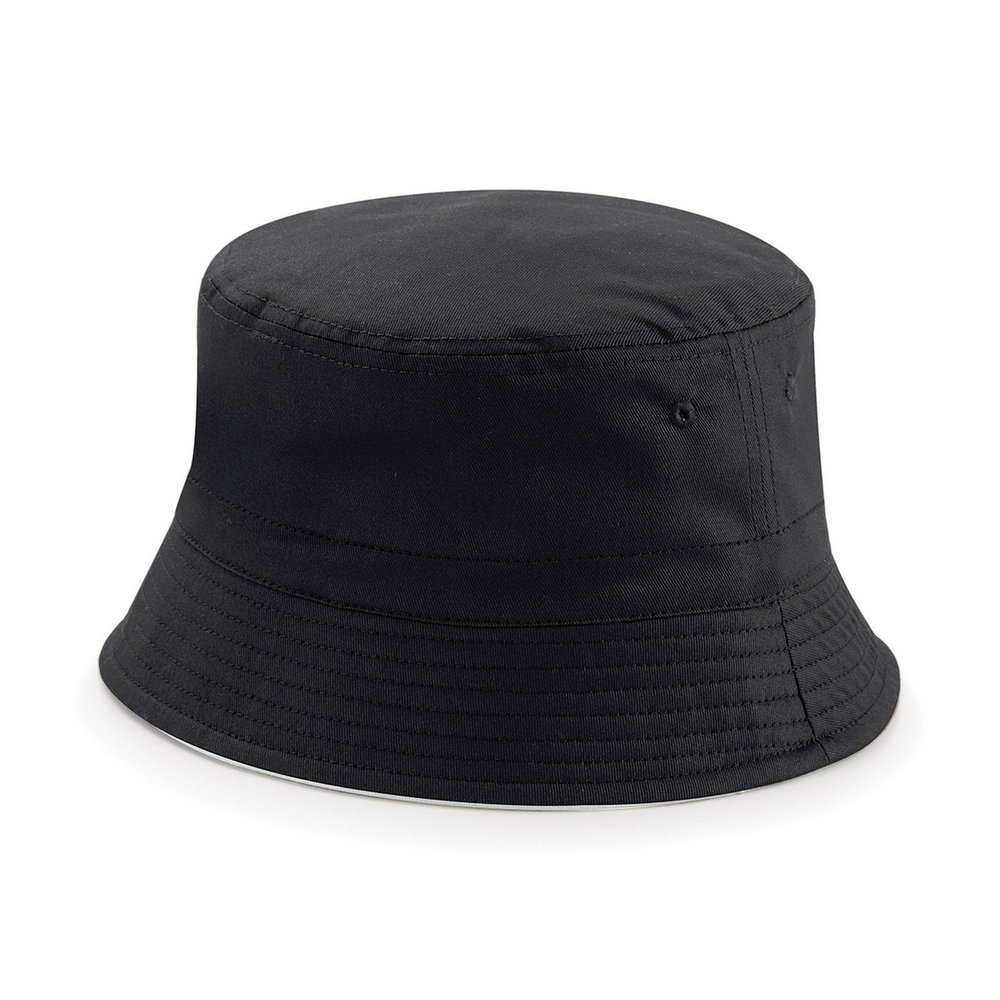 Beechfield Unisex Classic Reversible Bucket Hat (SM) (Black/ Ligh]t Grey)