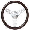 ForeverSharp Marine Boat 14" Real Dark Mahogany Banjo Steering Wheel Set view 1