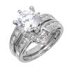 Sterling Silver Custom Engagement Ring Wedding Band Bridal Set Size 11 view 1