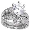 Sterling Silver Custom Engagement Ring Wedding Band Bridal Set Size 11 view 3