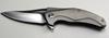 Brous Blades Exo Flipper Folder 3.5" D2 Satin Blade, Silver Titanium Handles view 1