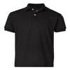 Hanes Big Boys' Short Sleeve Eco Smart Jersey Polo, Black, Large view 1