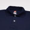 Hanes Big Boys' Short Sleeve Eco Smart Jersey Polo, Navy, Large view 2