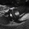 King Will 8mm Men's Black Wedding Ring - Brushed Matte Surface, Beveled Polished Edge, Comfort Fit Size 6.5 view 2