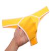 Jaxu Men's Splice Briefs Holes Bound Bikini Gay Underwear Mini Boxer Brief Pants Yellow M view 3