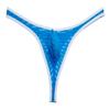 Jaxu Men's Bordered Mesh Striped Thong Underwear Blue X-Large view 1