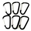 100pcs Aluminum D Shaped Carabiner Belt Clip 1-7/8" Key Chains - Black Color view 1