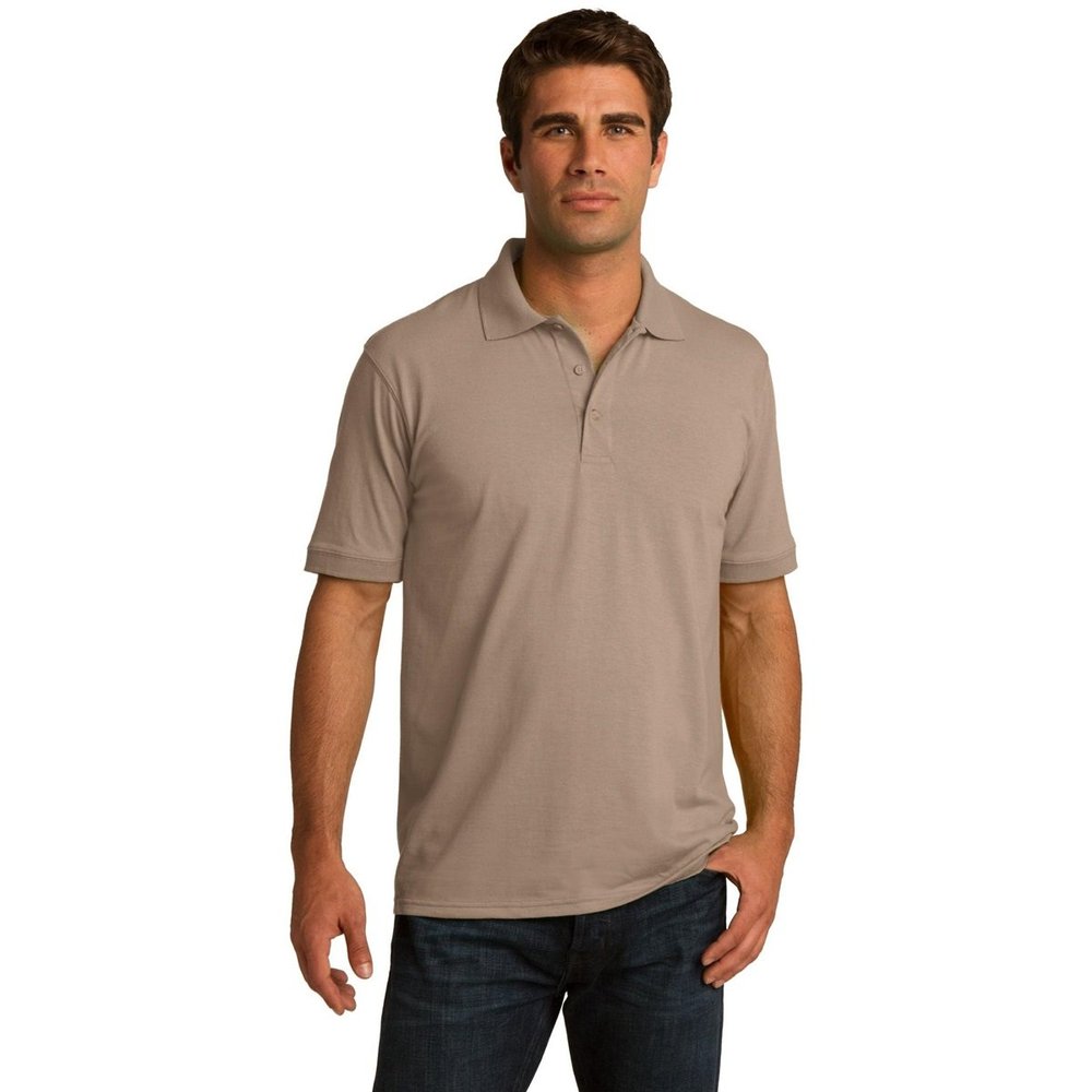 Clothe Co. Men's Big and Tall Polo Shirt, Men's Tall Polo Short Sleeve Performance Cotton Blend, Sand, 4XLT