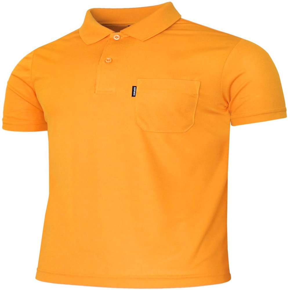 BCPOLO Men's Polo Shirt Short Sleeve Polo Shirt Dri Fit Basic Polo Shirt Yellow-M