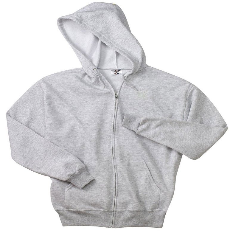 Jerzees 8 oz., 50/50 NuBlend Fleece Full-Zip Hood (993)- ASH,XL