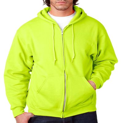 Jerzees 8 oz., 50/50 NuBlend Fleece Full-Zip Hood (993)- SAFETY GREEN,S