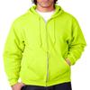 Jerzees 8 oz., 50/50 NuBlend Fleece Full-Zip Hood (993)- SAFETY GREEN,S view 1