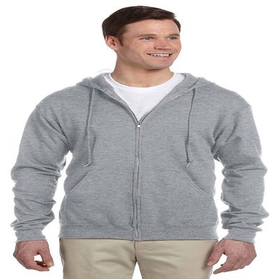 Jerzees 8 oz., 50/50 NuBlend Fleece Full-Zip Hood (993)- ATHLETIC HEATHER,M