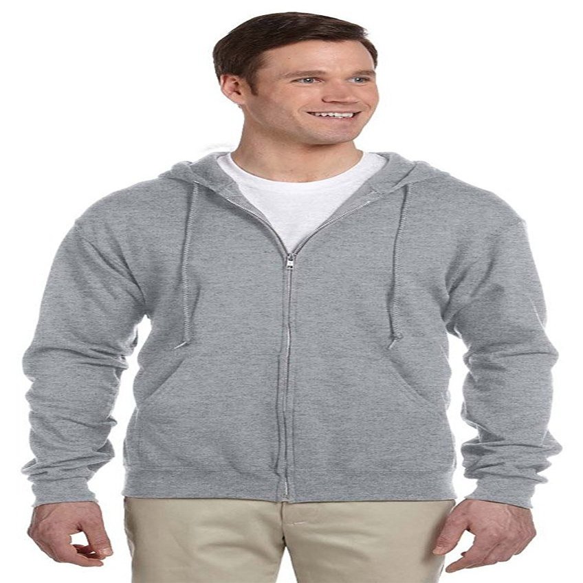 Jerzees 8 oz., 50/50 NuBlend Fleece Full-Zip Hood (993)- ATHLETIC HEATHER,M