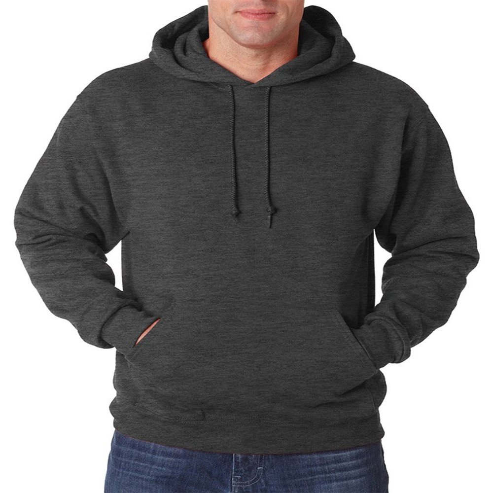 Jerzees 8 oz., 50/50 NuBlend Fleece Pullover Hood (996)- BLACK HEATHER,L
