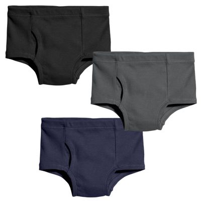 City Threads Boys Organic Cotton Brief Underwear for Sensitive Skin and Sensory Friendly (SPD), Darks, 3T